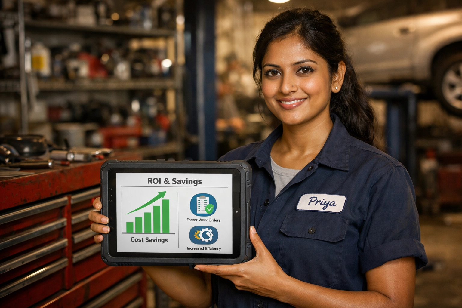 Balance scale illustrating high AI returns from modest small business investment